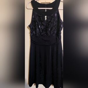 Enfocus Studio Navy  Floral Midi Dress